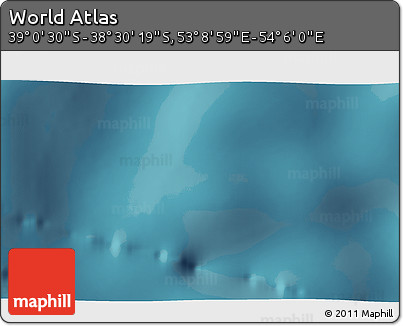 Satellite 3D Map of the Area around 38° 45' 25" S, 53° 37' 30" E