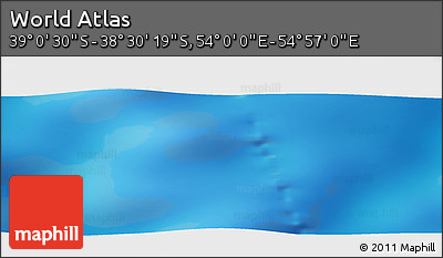 Physical Panoramic Map of the Area around 38° 45' 25" S, 54° 28' 30" E