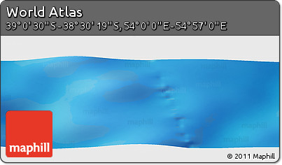 Physical Panoramic Map of the Area around 38° 45' 25" S, 54° 28' 30" E