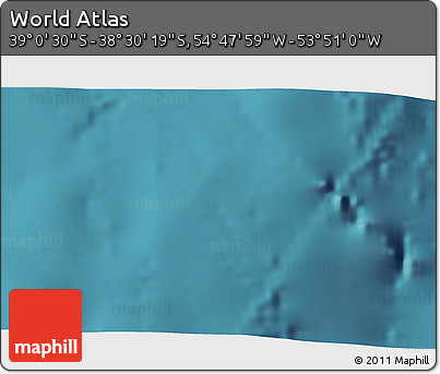 Satellite 3D Map of the Area around 38° 45' 25" S, 54° 19' 30" W