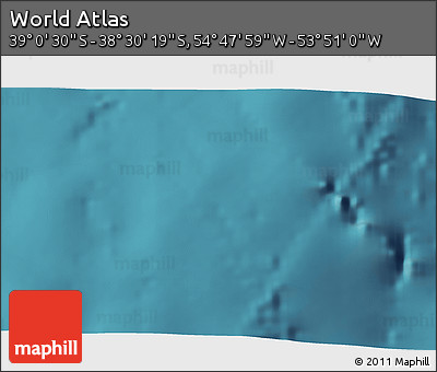 Satellite 3D Map of the Area around 38° 45' 25" S, 54° 19' 30" W