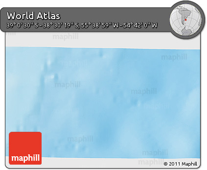 Shaded Relief 3D Map of the Area around 38° 45' 25" S, 55° 10' 29" W