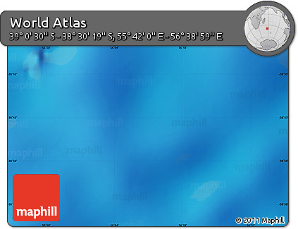 Physical Map of the Area around 38° 45' 25" S, 56° 10' 29" E