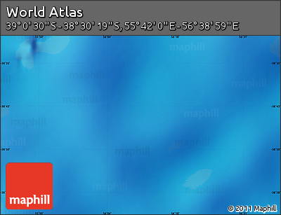 Physical Map of the Area around 38° 45' 25" S, 56° 10' 29" E