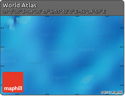 Physical Map of the Area around 38° 45' 25" S, 56° 10' 29" E