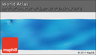 Physical Panoramic Map of the Area around 38° 45' 25" S, 56° 10' 29" E
