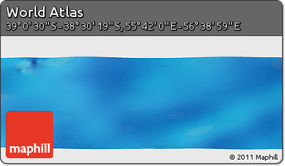 Physical Panoramic Map of the Area around 38° 45' 25" S, 56° 10' 29" E