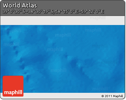 Physical 3D Map of the Area around 38° 45' 25" S, 58° 43' 30" E