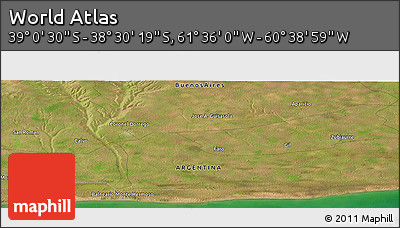 Satellite Panoramic Map of the Area around 38° 45' 25" S, 61° 7' 30" W