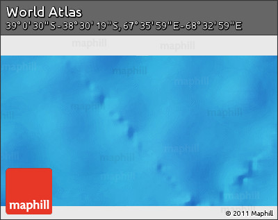 Physical 3D Map of the Area around 38° 45' 25" S, 68° 4' 29" E