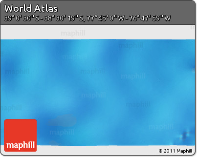 Physical 3D Map of the Area around 38° 45' 25" S, 77° 16' 30" W