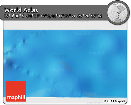 Physical 3D Map of the Area around 38° 45' 25" S, 79° 49' 29" W