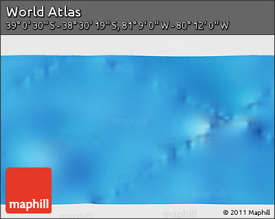 Physical 3D Map of the Area around 38° 45' 25" S, 80° 40' 30" W