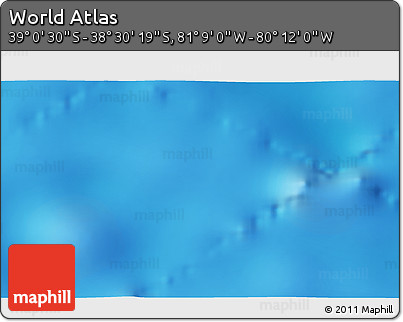 Physical 3D Map of the Area around 38° 45' 25" S, 80° 40' 30" W