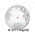 Outline Map of the Area around 38° 45' 25" S, 83° 22' 30" E, rectangular outline