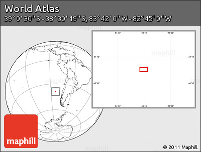 Blank Location Map of the Area around 38° 45' 25" S, 83° 13' 29" W