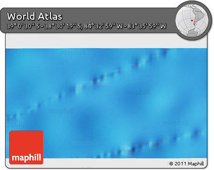 Physical 3D Map of the Area around 38° 45' 25" S, 84° 4' 29" W