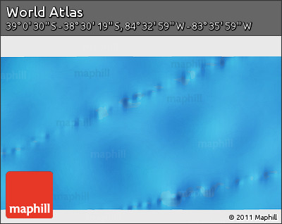 Physical 3D Map of the Area around 38° 45' 25" S, 84° 4' 29" W