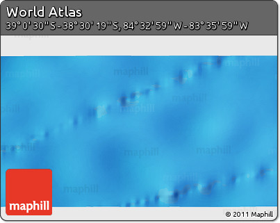 Physical 3D Map of the Area around 38° 45' 25" S, 84° 4' 29" W