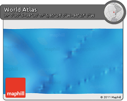 Physical 3D Map of the Area around 38° 45' 25" S, 84° 55' 30" W