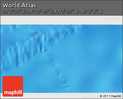 Physical 3D Map of the Area around 38° 45' 25" S, 86° 37' 30" W