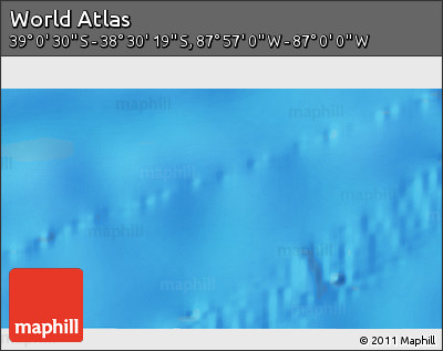 Physical 3D Map of the Area around 38° 45' 25" S, 87° 28' 29" W