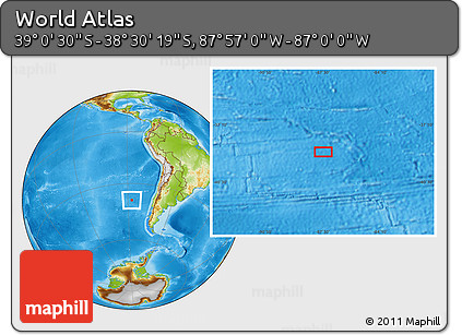 Physical Location Map of the Area around 38° 45' 25" S, 87° 28' 29" W