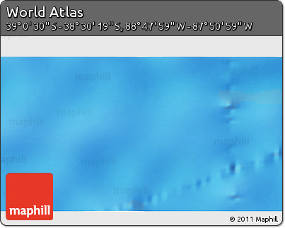 Physical 3D Map of the Area around 38° 45' 25" S, 88° 19' 29" W