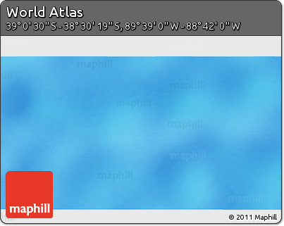 Shaded Relief 3D Map of the Area around 38° 45' 25" S, 89° 10' 30" W