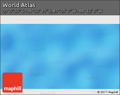 Shaded Relief 3D Map of the Area around 38° 45' 25" S, 89° 10' 30" W