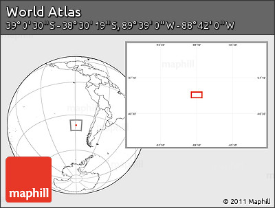 Blank Location Map of the Area around 38° 45' 25" S, 89° 10' 30" W