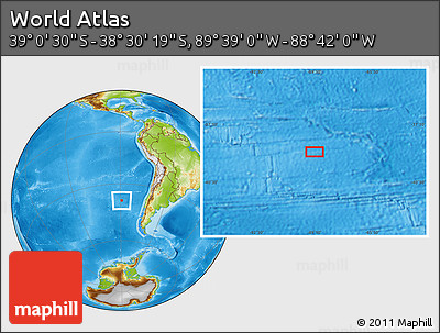 Physical Location Map of the Area around 38° 45' 25" S, 89° 10' 30" W
