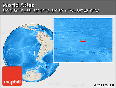 Shaded Relief Location Map of the Area around 38° 45' 25" S, 89° 10' 30" W