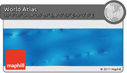 Physical Panoramic Map of the Area around 38° 45' 25" S, 8° 34' 29" E