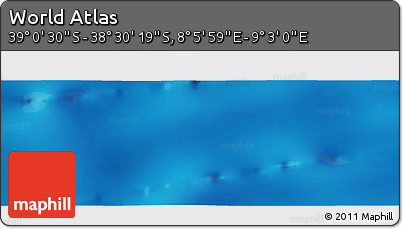 Physical Panoramic Map of the Area around 38° 45' 25" S, 8° 34' 29" E