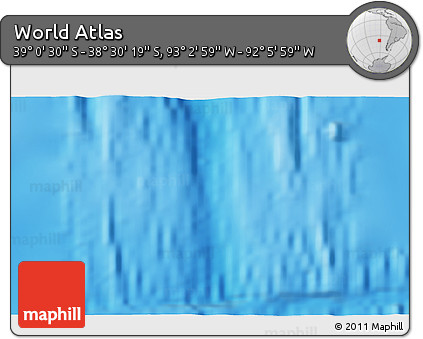 Physical 3D Map of the Area around 38° 45' 25" S, 92° 34' 29" W