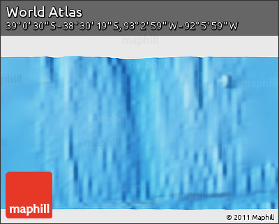 Physical 3D Map of the Area around 38° 45' 25" S, 92° 34' 29" W