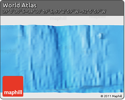 Physical 3D Map of the Area around 38° 45' 25" S, 92° 34' 29" W