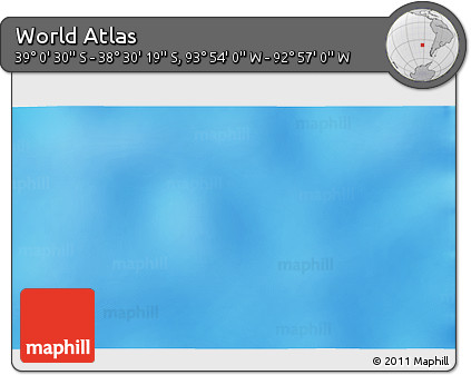 Physical 3D Map of the Area around 38° 45' 25" S, 93° 25' 30" W