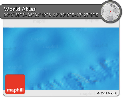 Physical 3D Map of the Area around 38° 45' 25" S, 96° 58' 29" E