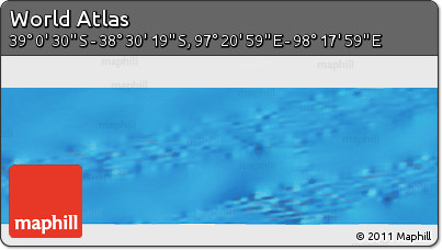 Physical Panoramic Map of the Area around 38° 45' 25" S, 97° 49' 29" E