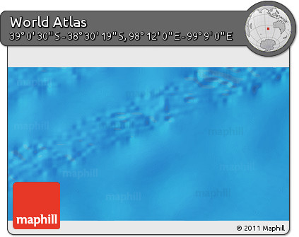 Physical 3D Map of the Area around 38° 45' 25" S, 98° 40' 30" E