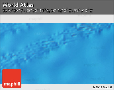 Physical 3D Map of the Area around 38° 45' 25" S, 98° 40' 30" E
