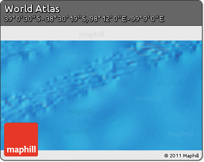 Physical 3D Map of the Area around 38° 45' 25" S, 98° 40' 30" E