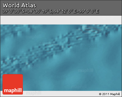 Satellite 3D Map of the Area around 38° 45' 25" S, 98° 40' 30" E