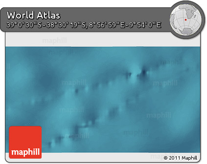 Satellite 3D Map of the Area around 38° 45' 25" S, 9° 25' 30" E