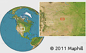Satellite Location Map of the area around 39° 3' 25" N, 100° 13' 29" W