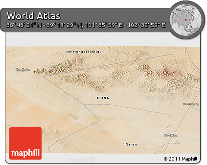 Satellite 3D Map of the Area around 39° 3' 25" N, 102° 4' 29" E