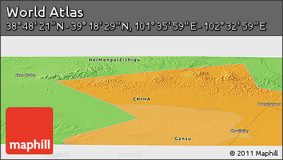 Political Panoramic Map of the Area around 39° 3' 25" N, 102° 4' 29" E