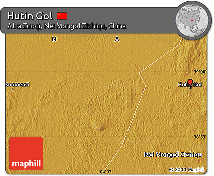 Physical Map of Hutin Gol